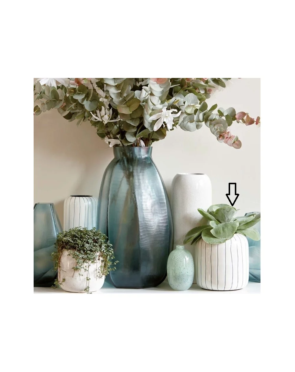 Modro-biela dekoratívna keramická váza LAUREN