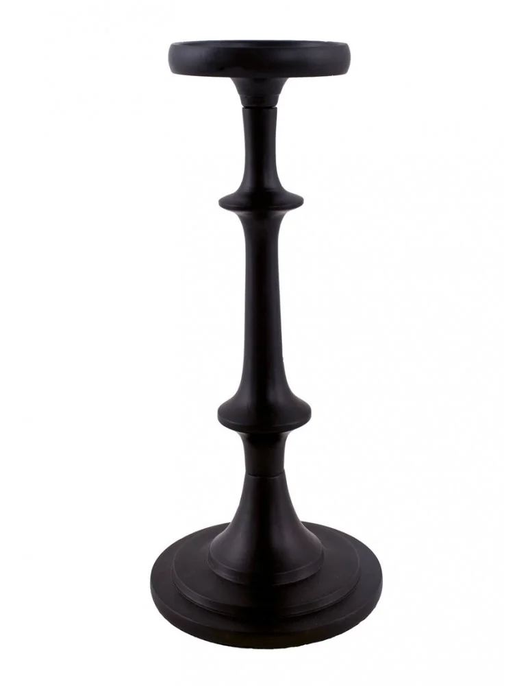 Hliníkový stojan na sviečku JAE black vyšší, 25 cm