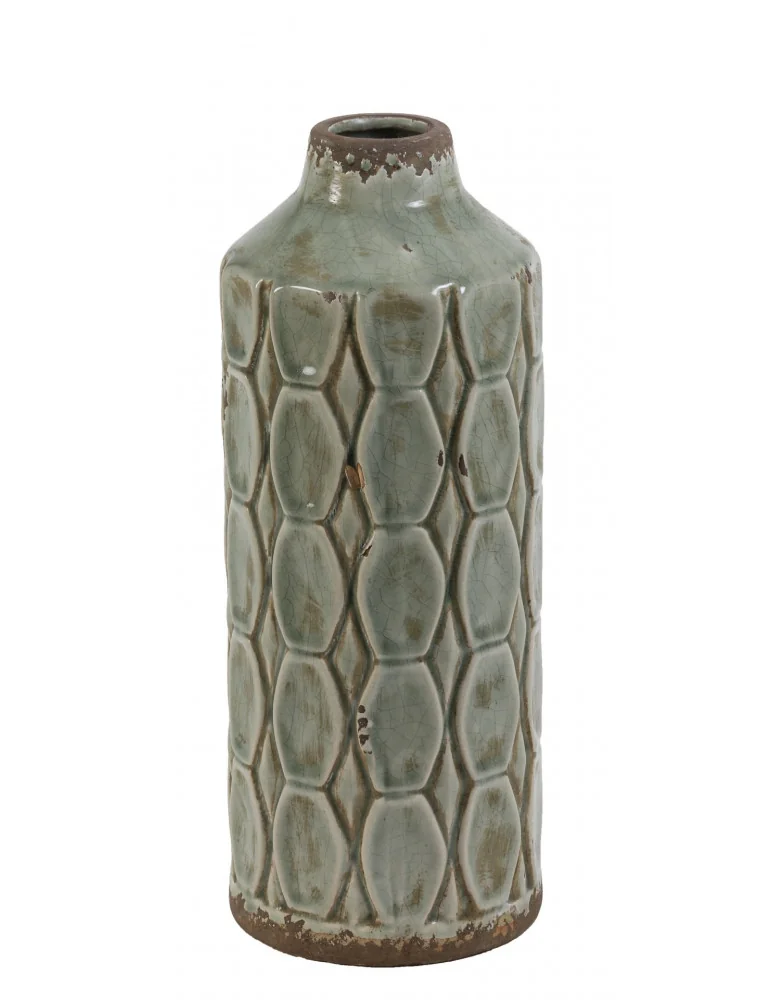 Keramická dekoračná váza BALURAN grey green, výška 34,5 cm