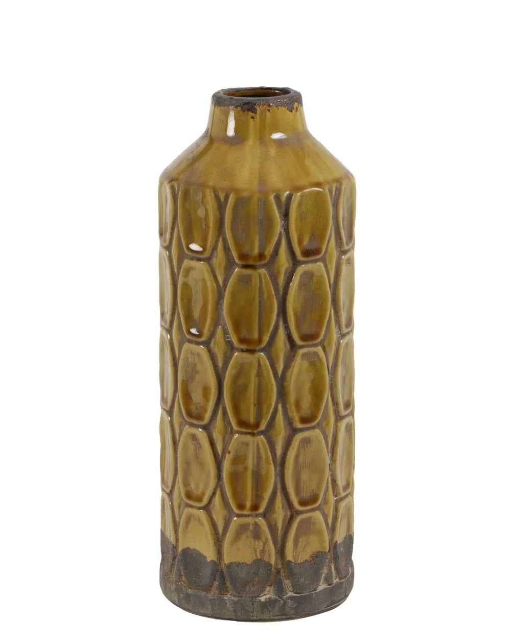 Keramická dekoračná váza BALURAN ocher-brown, výška 34,5 cm