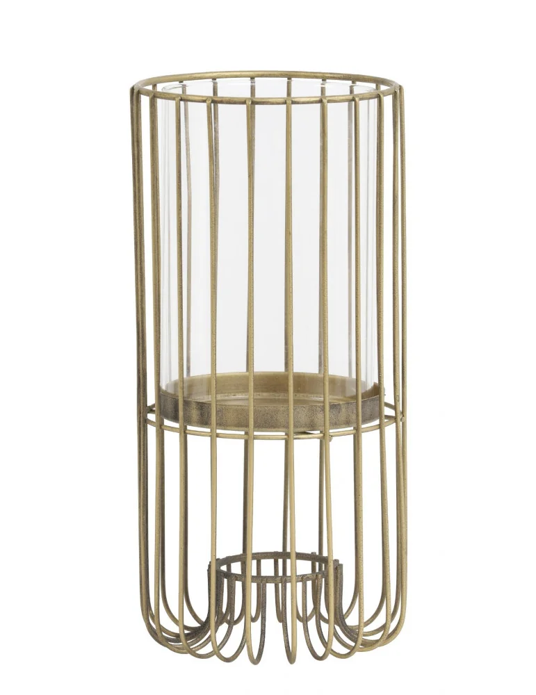Kovový lampáš BRISLA , Gold, (M) Ø12,5xV26 cm