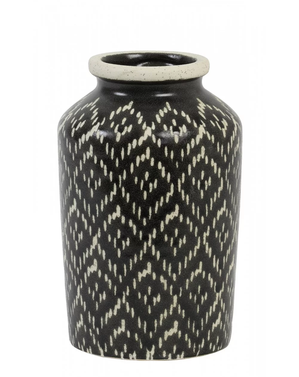 Dekoračná keramická váza ELBAS, Black-White, 20,5 cm menšia