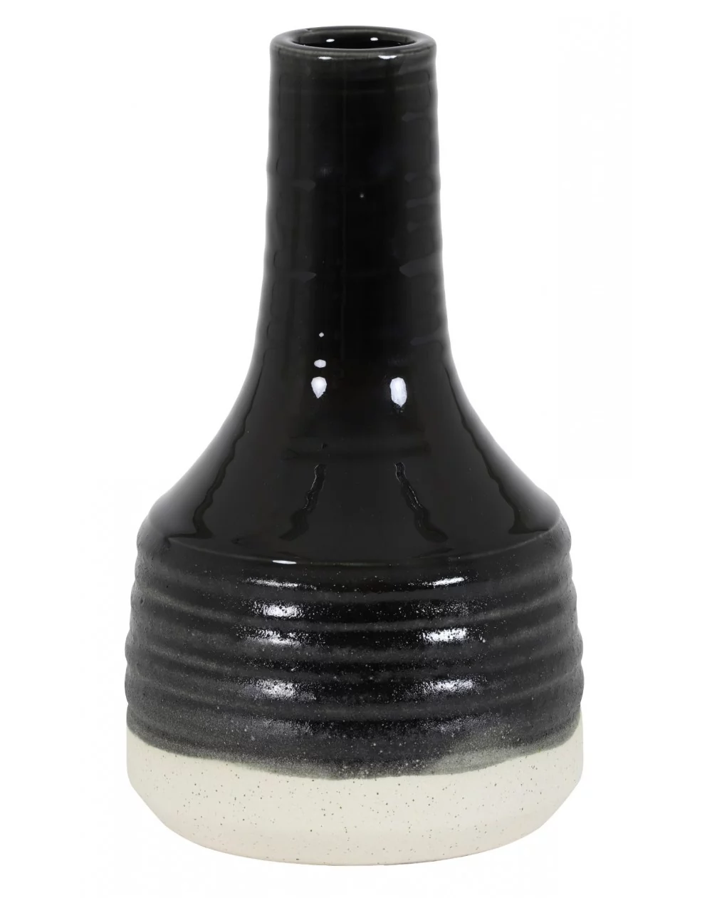 Dekoračná váza MILANA, black-white, 25,5 cm