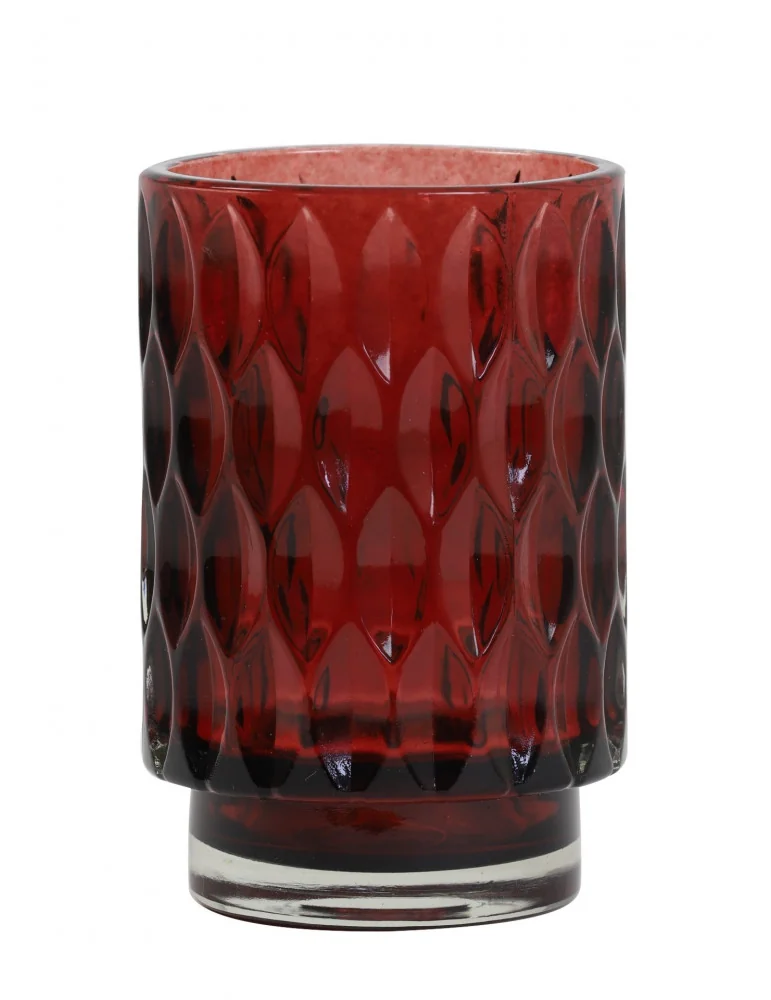 Svietnik na čajovú sviečku GRACE, ruby red Ø9xV13 cm