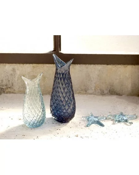 Sklenená váza OGON, Light Blue, výška 27 cm