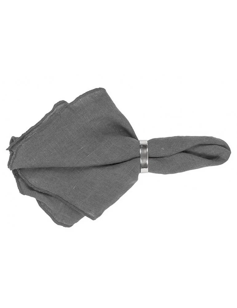 Broste Copenhagen ľanový obrúsok GRACIE dark shadow 45x45 cm