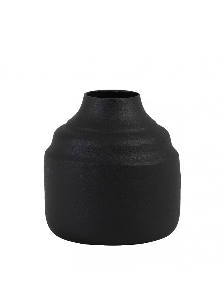 Kovová mini váza SIGA, matt black, Ø8x9 cm