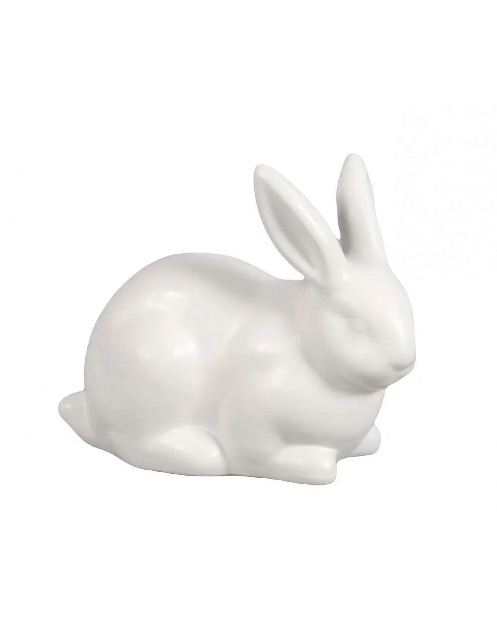 Dekoračný keramický zajačik - biely matný