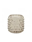 Sklenený čajový svietnik PALET, Taupe, Ø8x8,5 cm
