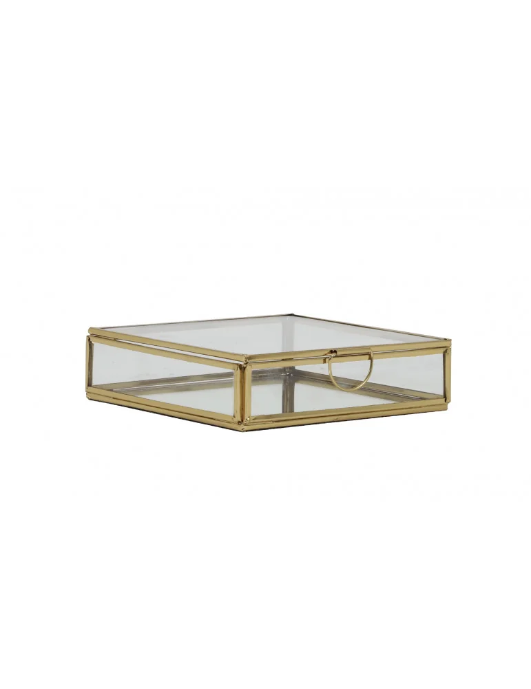 Dekoračný sklenený box MIRINA, gold-mirror, 15 cm (S)