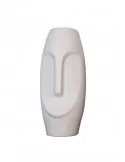 Dekoračná keramická váza Face, White, výška 24 cm