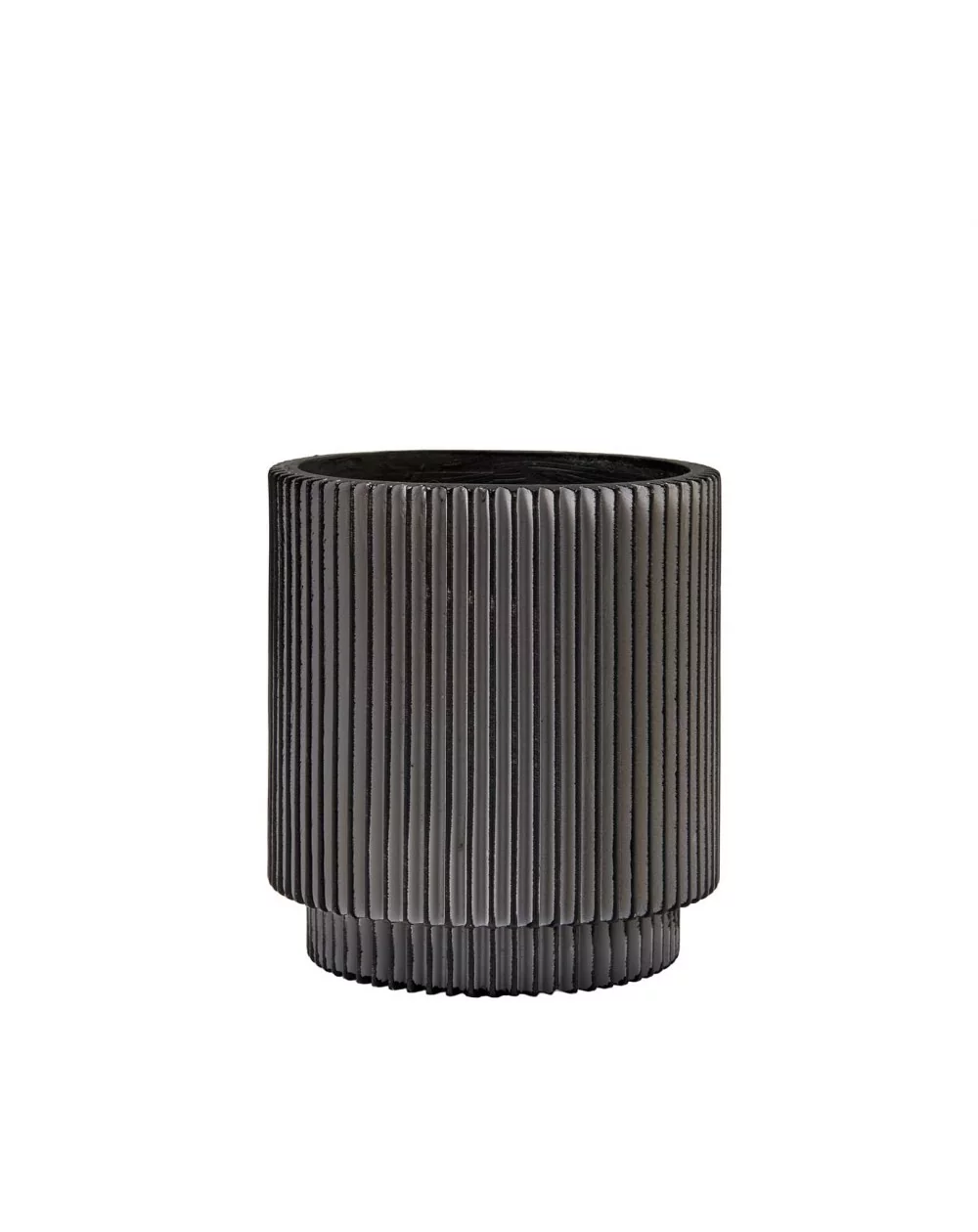 Obal na kvetináč Cylinder Groove, Black, 12 cm