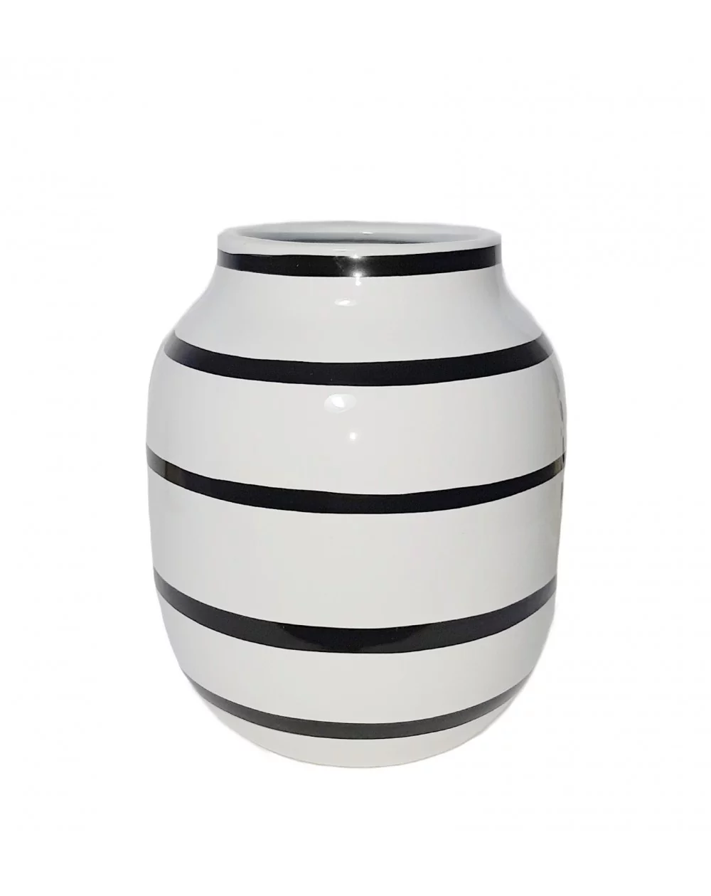 Keramická dekoračná váza Stripes, Black-White