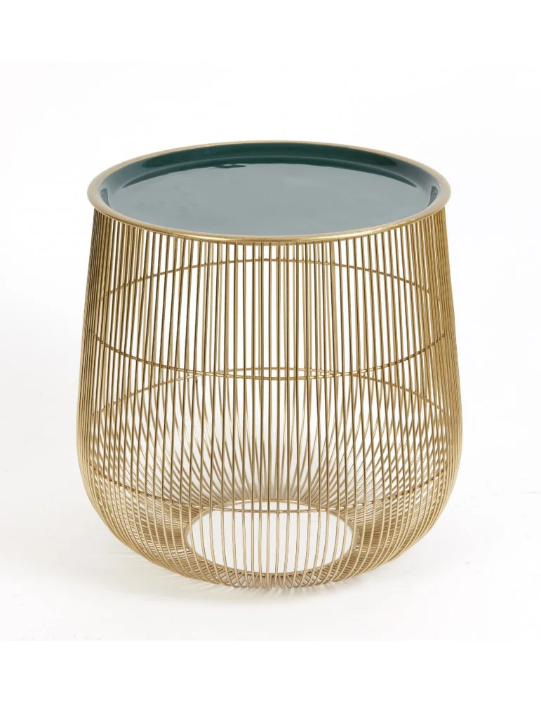 Kovový stolík s podnosom SUNO, Dark Green, väčší