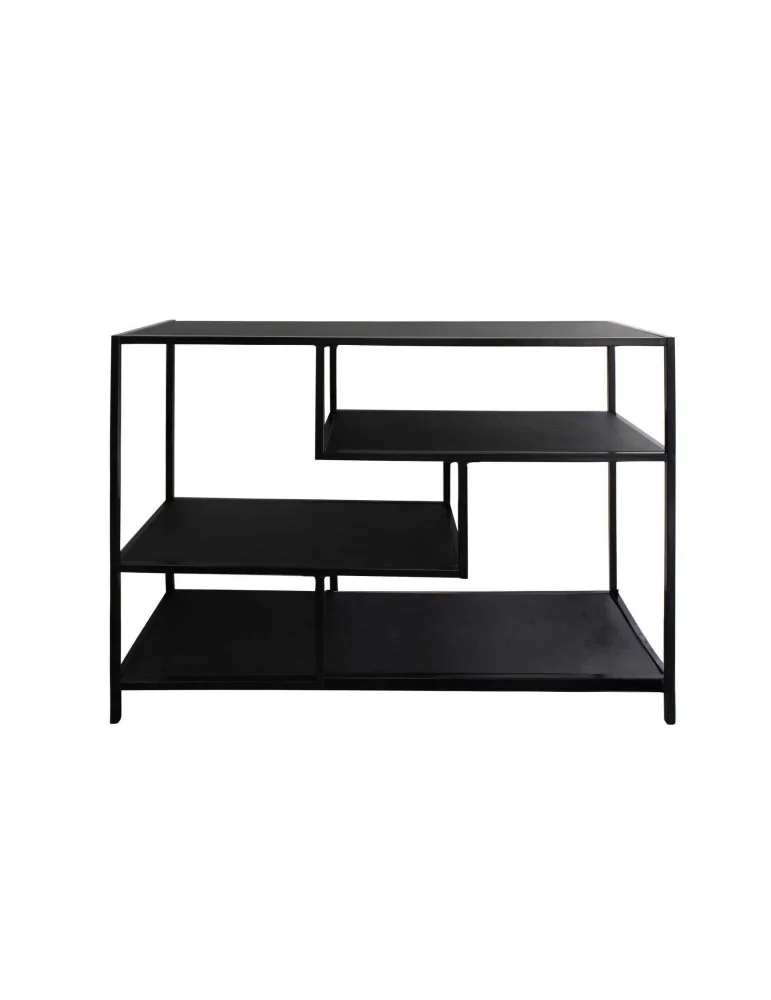 Čierny kovový regál HV metal cabinet, 100 cm