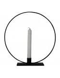 Kovový stojan na sviečku Circle, Black, 28 cm