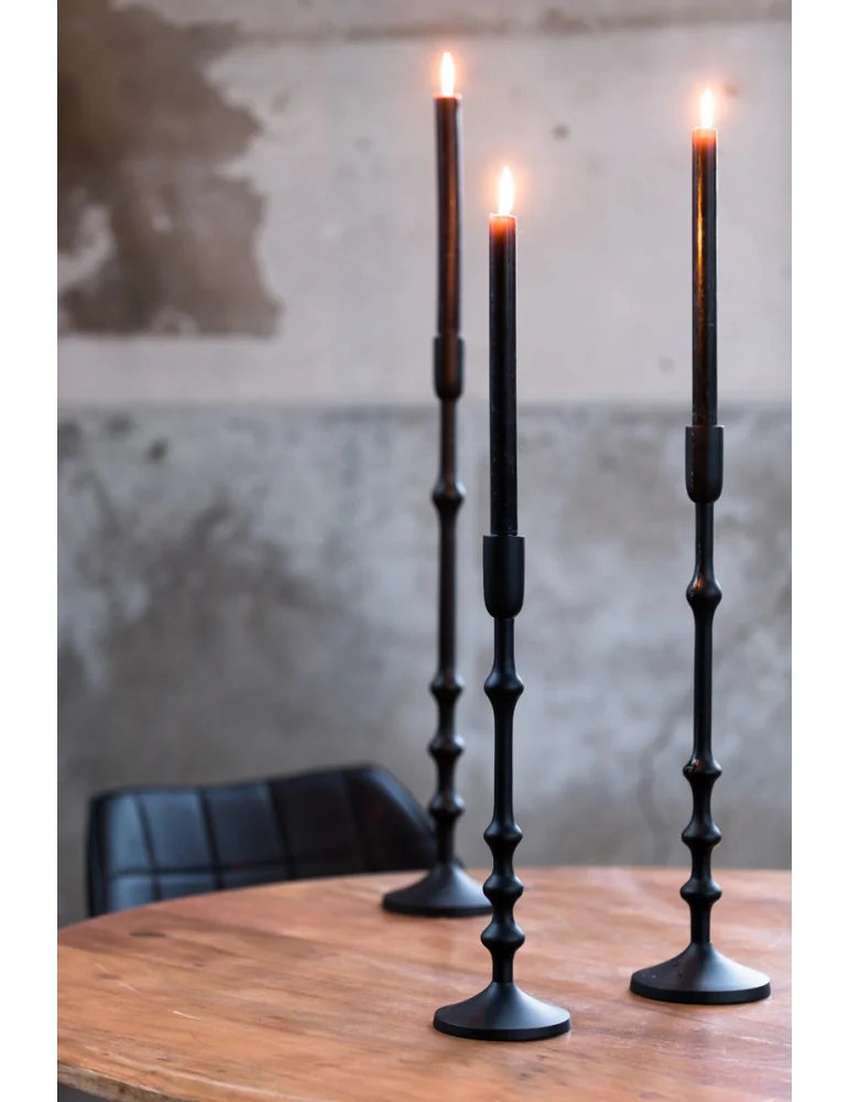 Stojan na sviečku SEMUT, matt black, 40 cm (S)