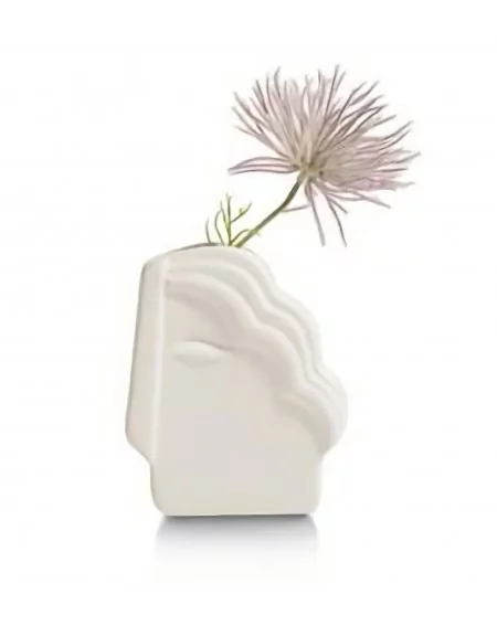 Dekoratívna keramická váza Face, Matt White, 16 cm