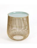 Kovový stolík s podnosom SUNO, Light Green, menší