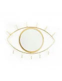 Kovové zrkadlo s háčikmi "Eye ", Gold