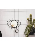 Kovové zrkadlo s háčikmi "Eye ", Black