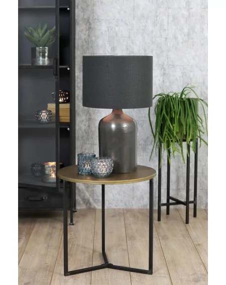 Kovový stolík TORTULA black-bronze, Ø50xV50,5 cm