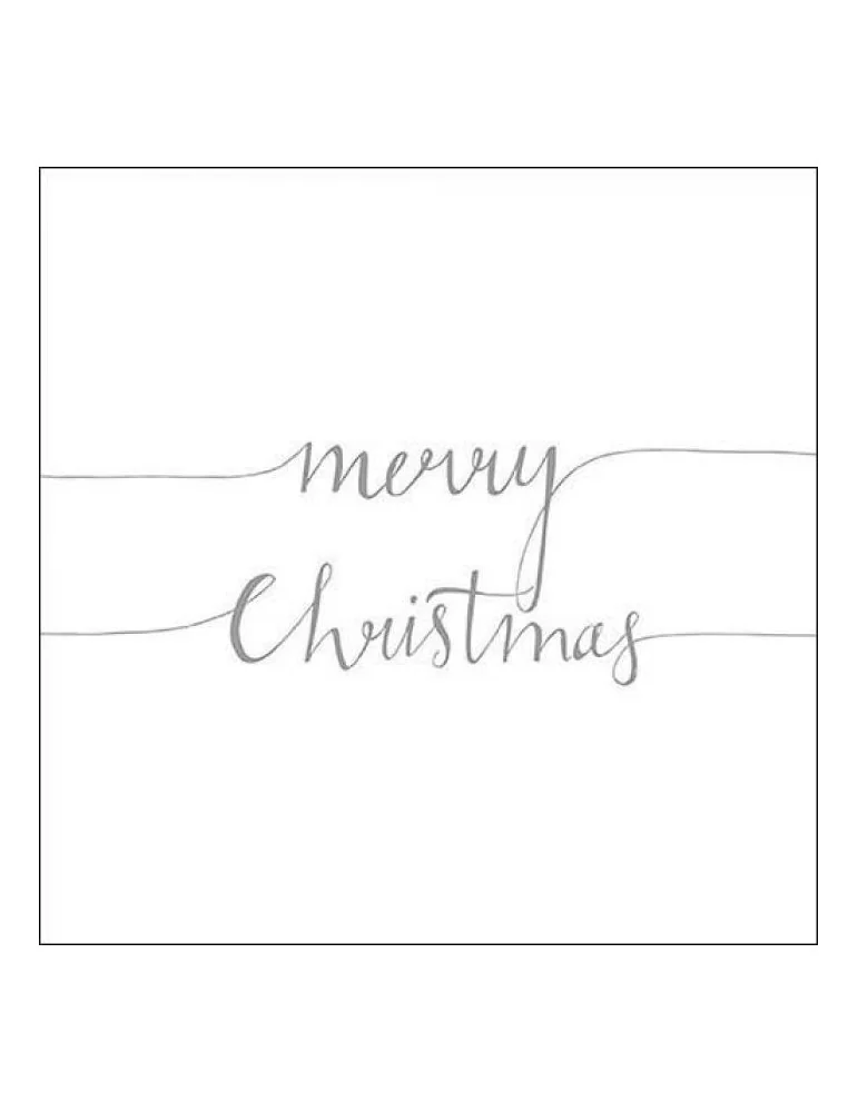 Vianočné papierové obrúsky Merry Christmas, white/silver