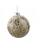 Sklenená vianočná guľa Clear Grey, 8 cm