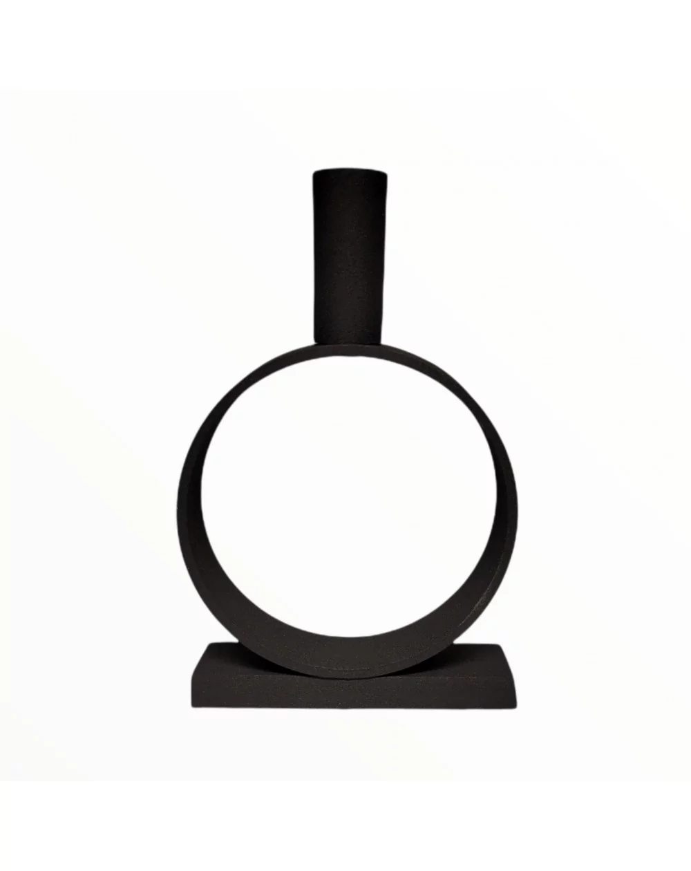 Hliníkový svietnik Ring, matt black, 20,5 cm S