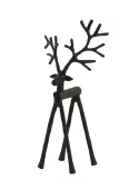 Dekoratívna kovová socha DEER, matt black, 39 cm
