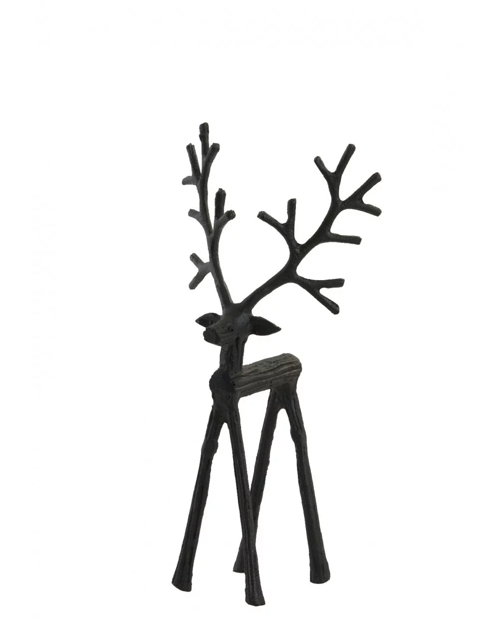 Dekoratívna kovová socha DEER, AluMatt Black, 34 cm