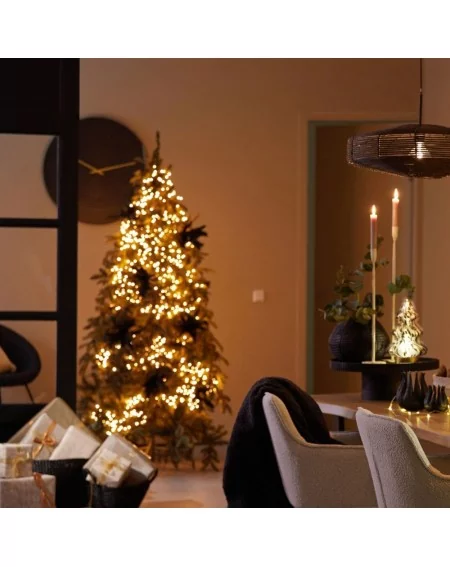 LED vianočný stromček, white/gold