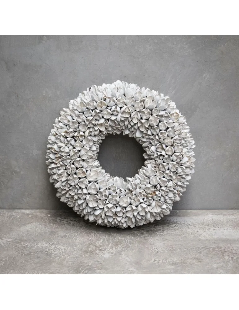 Dekoratívny veniec BAKULI, 30 cm, white