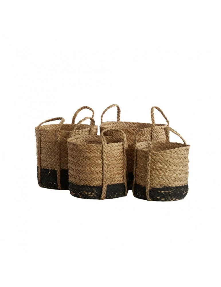 Úložný košík GEFEN, natural+black - výber z 4 variantov