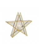 Kovový lampáš Hviezda, Gold, 40 cm