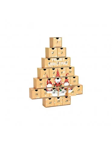 Adventný kalendár Jedľa so zásuvkami, 48 cm