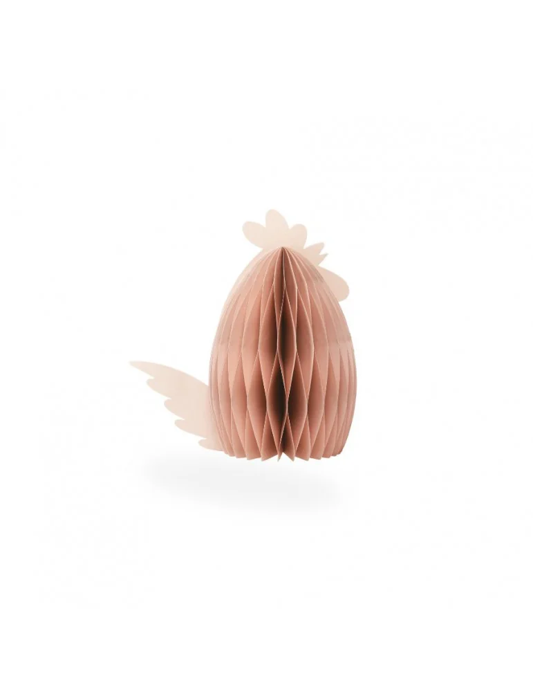 Papierová veľkonočná sliepka, broskyňová, 6 cm