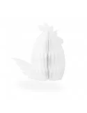 Papierová veľkonočná sliepka, biela, 12 cm