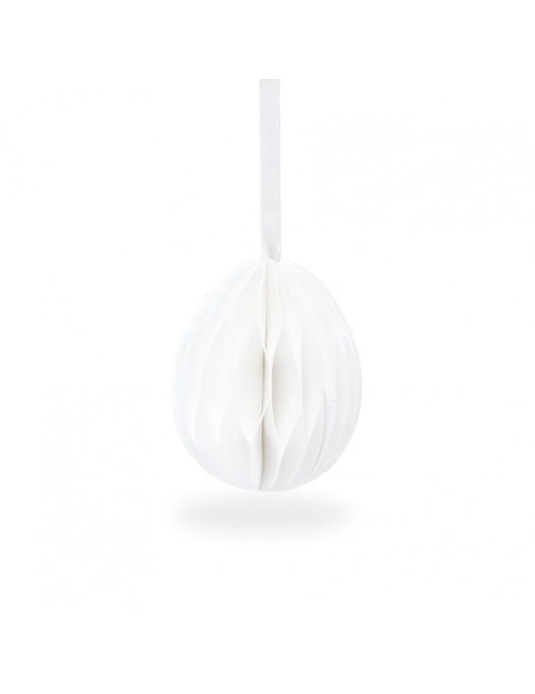 Papierové veľkonočné vajíčko,White, 6 cm