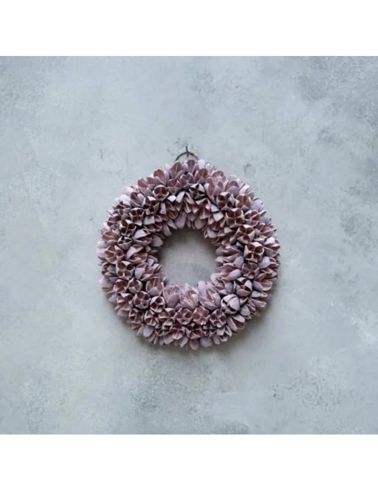 Dekoratívny venček Bakuli, 20 cm, Powder Pink